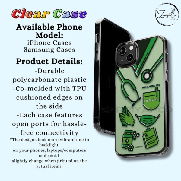CUSTOMIZABLE Medical Themed Phone Case, Doctor of Medicine Phone Case, Gift for Doctors, Medical Students, Healthcare Professionals - Image 9