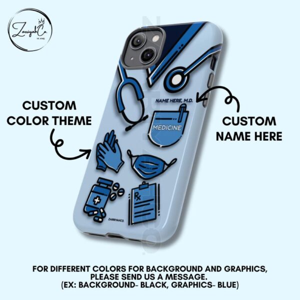 CUSTOMIZABLE Medical Themed Phone Case, Doctor of Medicine Phone Case, Gift for Doctors, Medical Students, Healthcare Professionals - Image 2