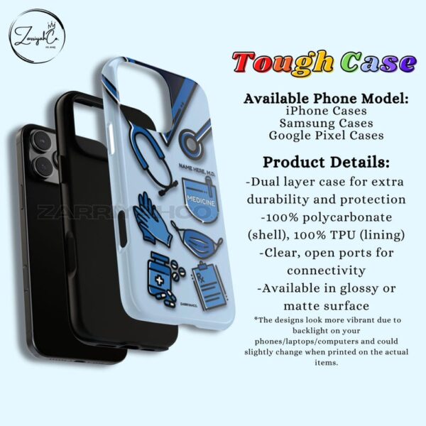 CUSTOMIZABLE Medical Themed Phone Case, Doctor of Medicine Phone Case, Gift for Doctors, Medical Students, Healthcare Professionals - Image 7