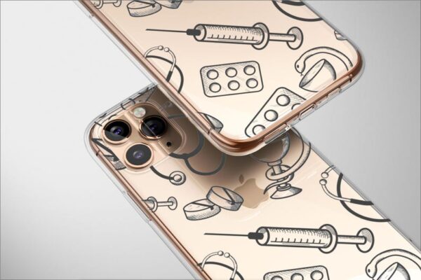 Clear Medical Sketch Art Case Aesthetic Phone Cover For iPhone 16 Pro Max 16e 15 Plus 14 Mini SE XR XS Samsung S25 S24 S23 Pixel 9 8